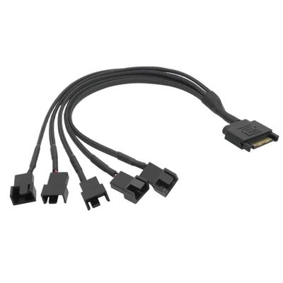 BOXUWFO HONGP Fan Extension Power Splitter Cable Connector PC 1 to 3 4 5 4-Pin Cooling Hub Splitter Cable 12V SATA Power Supply Adapter(Five)