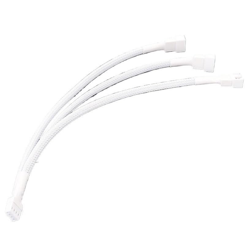 BOXUWFO HONGP CPU 4 pin PWM Fan CPU Power Splitter Extension Cable 1 to 2 3 Ways Nylon Sleeved Extender Cables for Motherboard 25CM(1-3 Ways)
