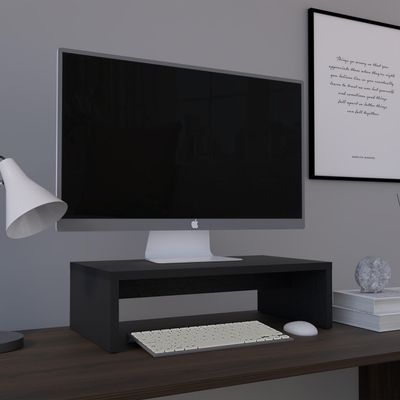 19" Wide Monitor Stand Riser, Laptop Stand for Desk, Laptop Riser, Desk Organizer for Monitor, Computer Stand for Laptop, PC, Printer, for Home Office Black