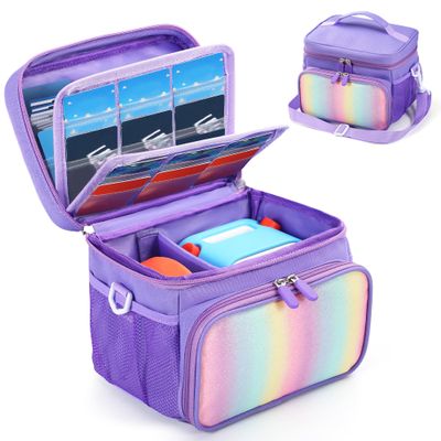 TATAVR Travel Carrying Case Compatible with Yoto Player (3rd Generation), Card Holder Hold Up to 30 Cards with Shoulder Strap, Travel Storage Bag for Bluetooth Audio Speaker&Headphone Accessories