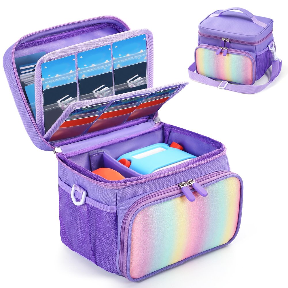TATAVR Travel Carrying Case Compatible with Yoto Player (3rd Generation), Card Holder Hold Up to 30 Cards with Shoulder Strap, Travel Storage Bag for Bluetooth Audio Speaker&Headphone Accessories