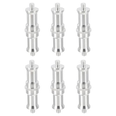 PATIKIL Camera Spigot Screws Converter 1/4" to 1/4" Male to Male, 6 Pack Tripod Screws Adapter Spigot Stud for Light Stand Hot Shoe Cold Shoe Adapter Ball Head Flash, Silver