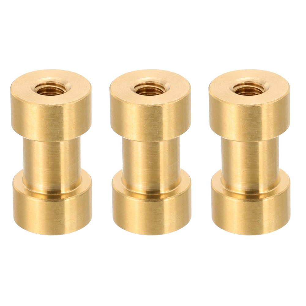 PATIKIL Camera Spigot Screws Converter 1/4" to 3/8" Female to Female, 3 Pack Tripod Screw Adapter Spigot Stud for Light Stand Hot Shoe Cold Shoe Adapter Ball Head Flash, Yellow