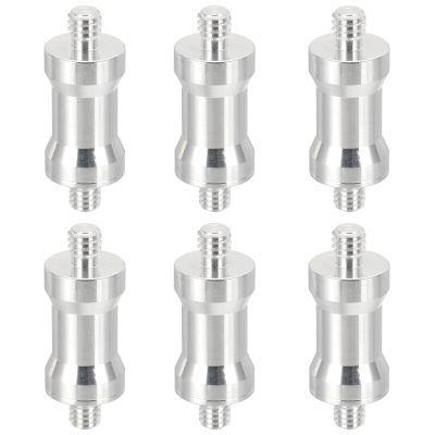 PATIKIL Camera Spigot Screws Converter 1/4" to M6 Male to Male, 6 Pack Tripod Screw Adapter Spigot Stud for Light Stand Hot Shoe Cold Shoe Adapter Ball Head Flash, Silver