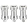 PATIKIL Camera Spigot Screw Converter M8 Female to 1/4" Male, 3 Pack Tripod Screw Adapter Spigot Stud for Light Stand Hot Shoe Cold Shoe Adapter Ball Head Flash, Silver view 1