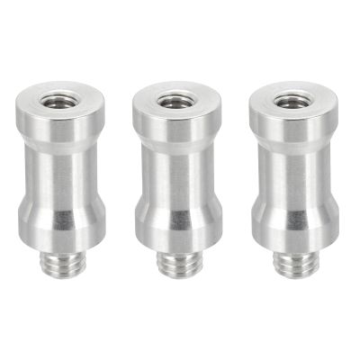 PATIKIL Camera Spigot Screws Converter 1/4" Female to M8 Male, 3 Pack Tripod Screw Adapter Spigot Stud for Light Stand Hot Shoe Cold Shoe Adapter Ball Head Flash, Silver