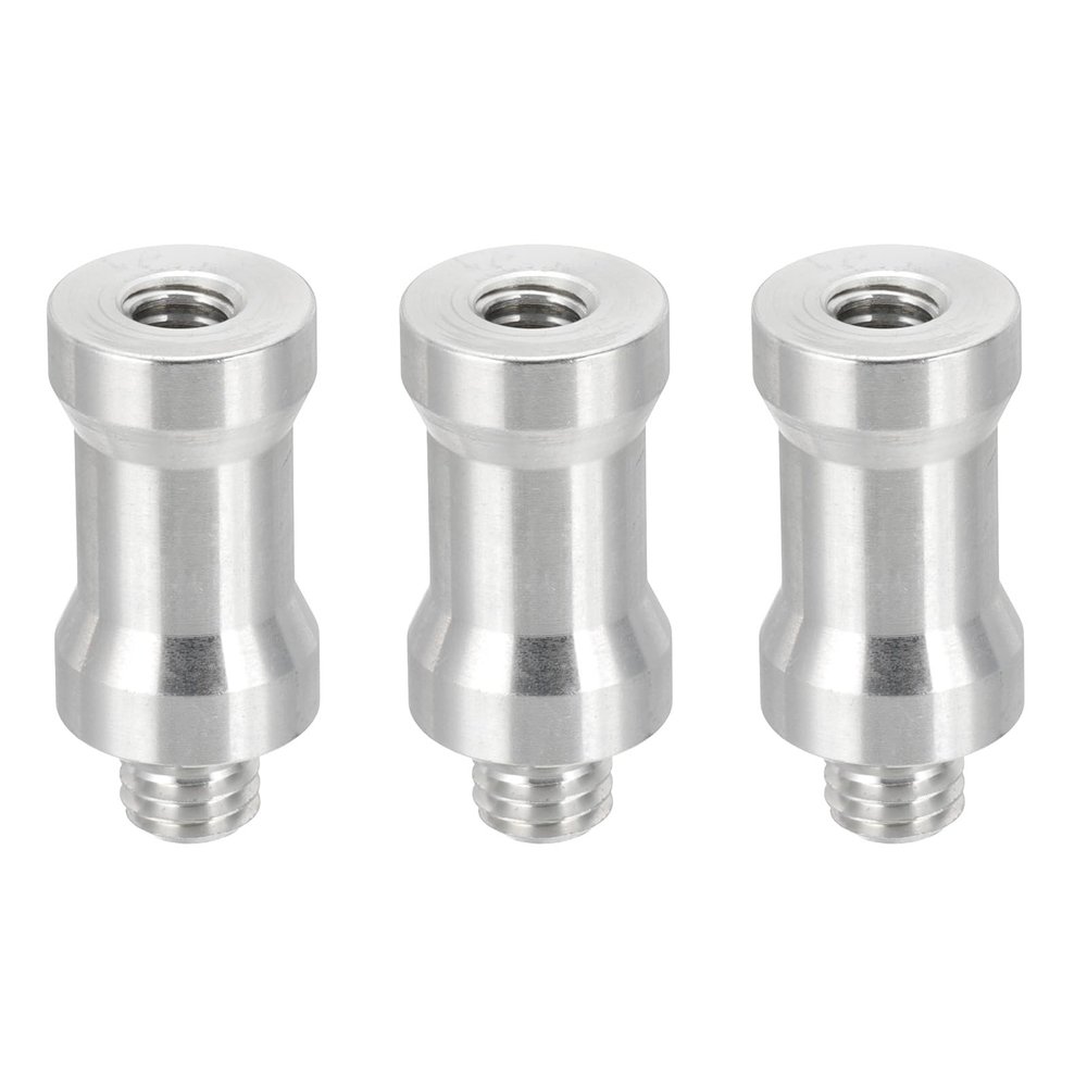 PATIKIL Camera Spigot Screws Converter 1/4" Female to M8 Male, 3 Pack Tripod Screw Adapter Spigot Stud for Light Stand Hot Shoe Cold Shoe Adapter Ball Head Flash, Silver