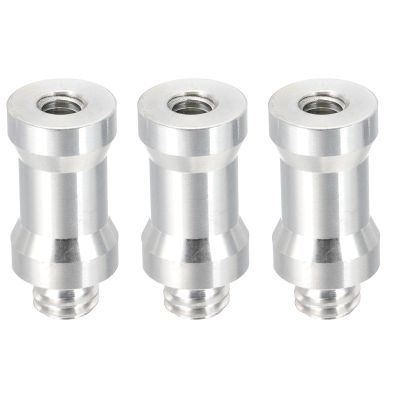 PATIKIL Camera Spigot Screws Converter 1/4" to 3/8" Female to Male, 3 Pack Tripod Screw Adapter Spigot Stud for Light Stand Hot Shoe Cold Shoe Adapter Ball Head Flash, Silver