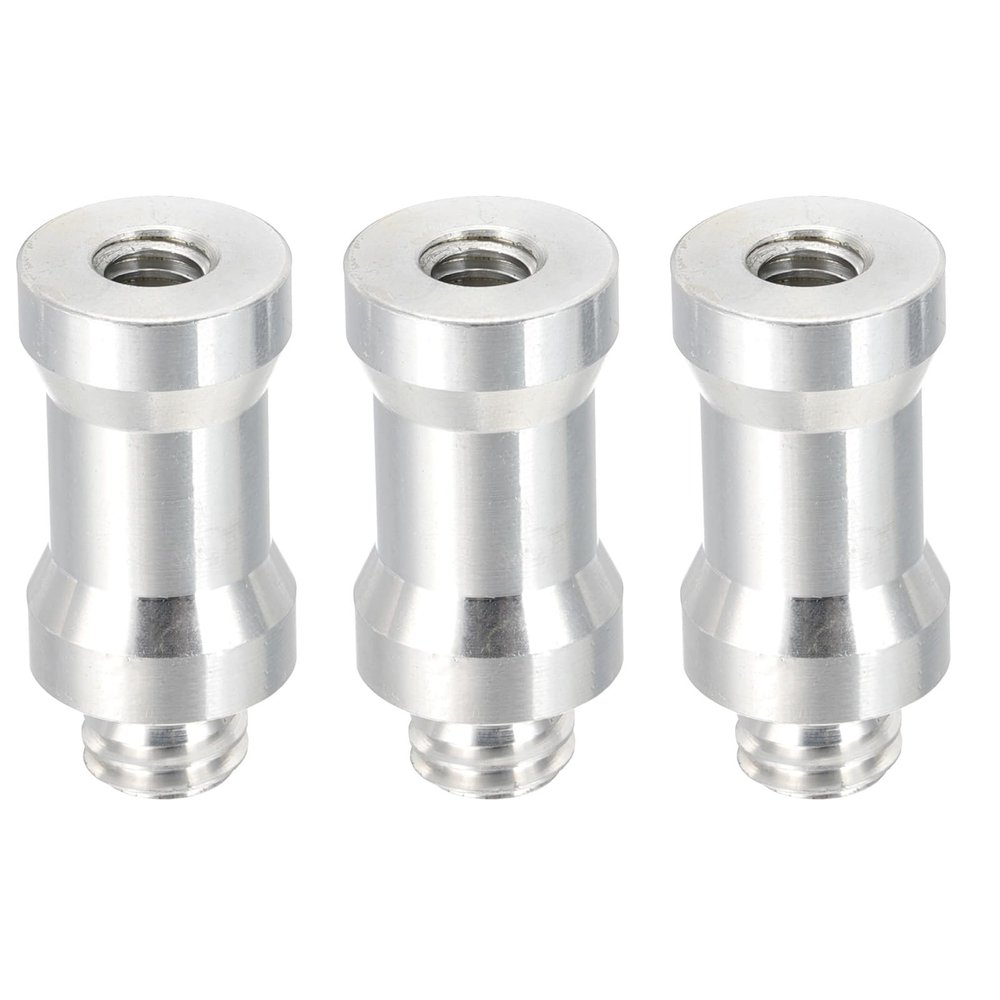 PATIKIL Camera Spigot Screws Converter 1/4" to 3/8" Female to Male, 3 Pack Tripod Screw Adapter Spigot Stud for Light Stand Hot Shoe Cold Shoe Adapter Ball Head Flash, Silver