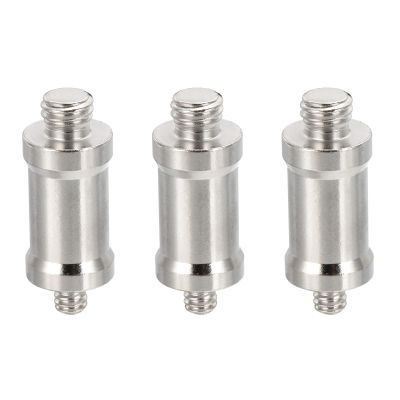 PATIKIL Camera Spigot Screws Converter 3/8" to 1/4" Male to Male, 3 Pack Tripod Screw Adapter Spigot Stud for Light Stand Hot Shoe Cold Shoe Adapter Ball Head Flash, Black
