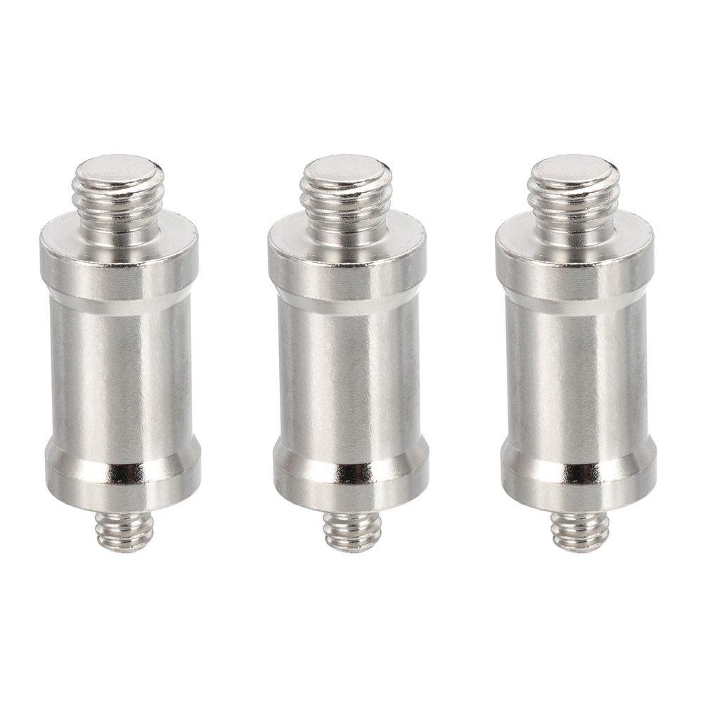 PATIKIL Camera Spigot Screws Converter 3/8" to 1/4" Male to Male, 3 Pack Tripod Screw Adapter Spigot Stud for Light Stand Hot Shoe Cold Shoe Adapter Ball Head Flash, Black