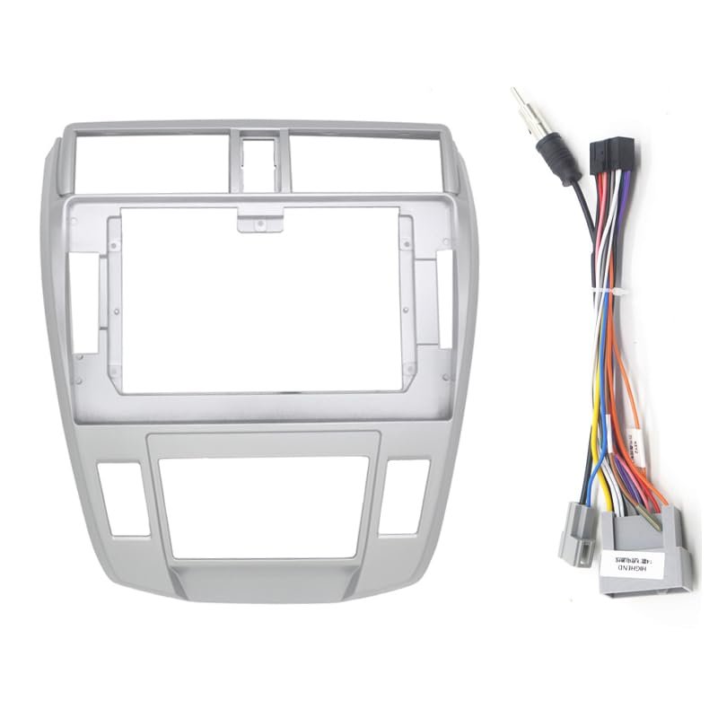 AYYDXRK 9/10 Inch Car Radio Fascia Compatible with City 2008-2014 Auto Stereo Install Dash Refit Panel Frame Kit Bezel Trim Install Mount Kit(Auto AC and Cable,10.1 inch)