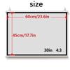 50in HD Projector Screen Manual Pull Down Projection Screen, 30in 40in 4K 16:9 Home Theater Movie Screens for Indoor Outdoor(30 Inch (4:3)) view 2