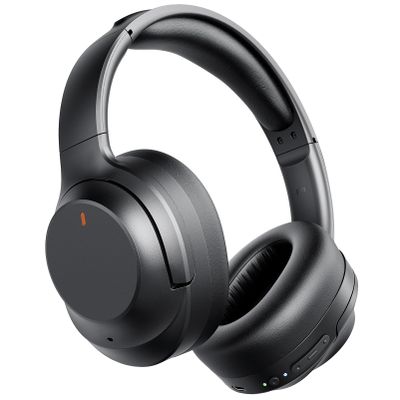 Active Noise Cancelling Headphones, Upgraded Wireless Bluetooth Headphones Over Ear with ENC Mic, HiFi Stereo Deep Bass, Noise Canceling Headphones Lightweight, BT 5.4, for Travel/Office/Home, Black