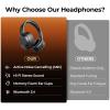 Active Noise Cancelling Headphones, Upgraded Wireless Bluetooth Headphones Over Ear with ENC Mic, HiFi Stereo Deep Bass, Noise Canceling Headphones Lightweight, BT 5.4, for Travel/Office/Home, Black view 3
