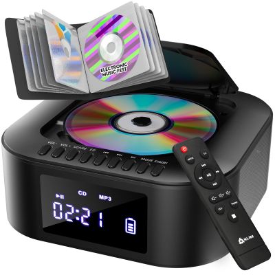 E1 Portable CD Player Boombox, with Subwoofer and Case, Extra Bass