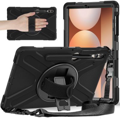 Tablet Protective Case Cover Compatible with Samsung Galaxy Tab S10 Plus 12.4" 2024 SM-X820/X826B/X828U Case, Heavy Duty Rugged Shockproof Drop Protection Case with Pen Holder,Shoulder Strap Protectiv