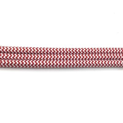 Multi-Conductor Cable Outdoor Landscape Wire, Colorful Vintage Electric Wire Cord Cloth Covered Color Cable Braided Fabric Cable(Red and White,3meter)