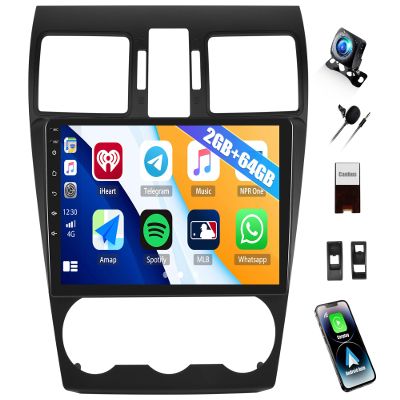 2G+64G Car Radio Stereo for Subaru Forester WRX Impreza XV 2013 2014 2015 with Wireless CarPlay Android Auto, Android 13 Head Unit, 9" Touch Screen Radio with GPS WiFi Bluetooth FM HD Backup Camera