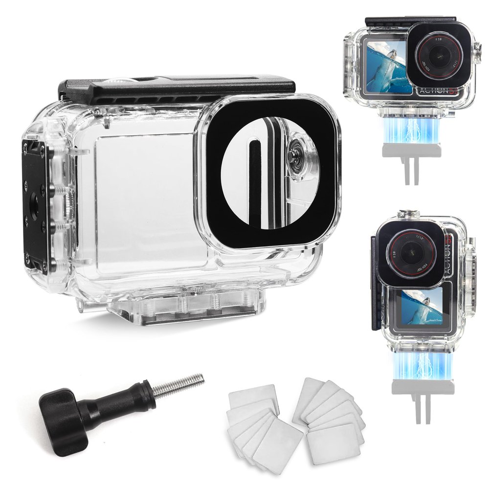 FitStill 196FT/60M Underwater Waterproof Case with Magnetic Quick Release Interface Compatible with DJI Osmo Action 5 Pro Action 4 Action 3,Protective Cover Invisible Diving Action Shell Accessory Kit