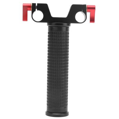 15mm Aluminium Alloy DSLR Camera Basic Handle, Single Shoulder Rail Connector with Hole Clamp, Anti Skid Rubber Pad, CNC Integral, Universal Fit for 15mm Rails