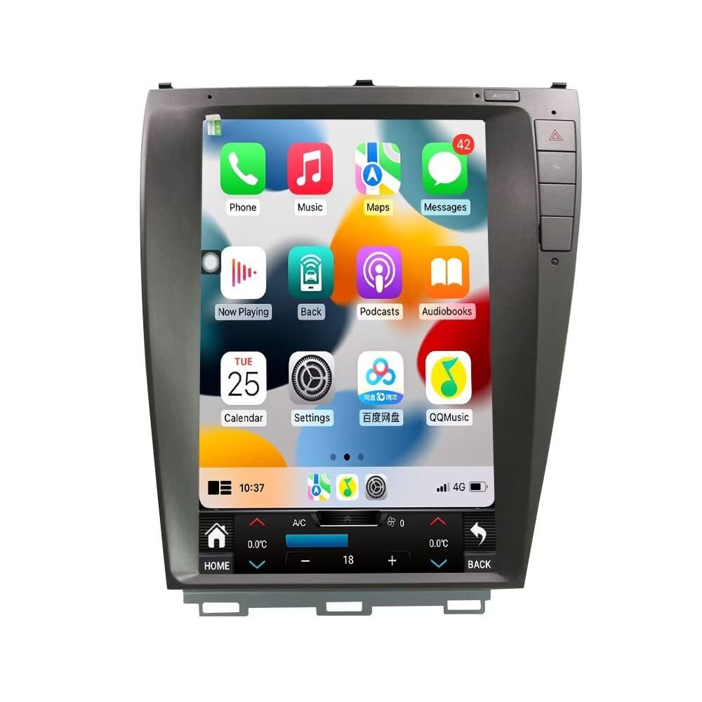12.1 Inch Android 14 Car Stereo Radio for Lexus ES250 ES300 ES350 2009-2012 Multimedia Player GPS Navigation Carplay Android Auto WiFi 1080P Stereo Replacement Head Unit 6+128GB
