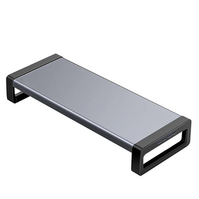 GGGUOJINN Monitor Stand Riser with USB3.0 HUB Aluminum Universal Computer Stand Holder Desk Organizer for PC Laptop Notebook (Color : Gray Size : No USB Port)