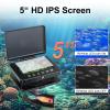 Underwater Fishing Camera for Rod, 5 Inch LCD Monitor with 1080P Portable Fish Finder, Adjustable LED White Light, 30M Cable Aluminum IP68 Camera for Ice Lake Sea Boat Kayak Fishing (30m/98ft) view 3