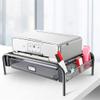 GGGUOJINN Monitor Stand Mesh Metal Printer Stand with Drawers and Side Compartment Pockets Can Hold Computers Laptops Pens view 2