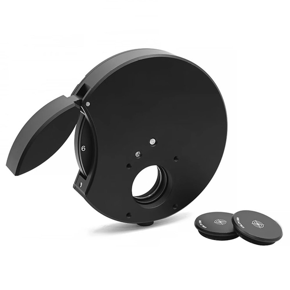 6 Position Filter Wheel for Telescope, 1" Eyepiece Aluminum Alloy Filter Wheel, with Sunshade Cover, Allowing You to Image Without Any Reflections or Stray Light