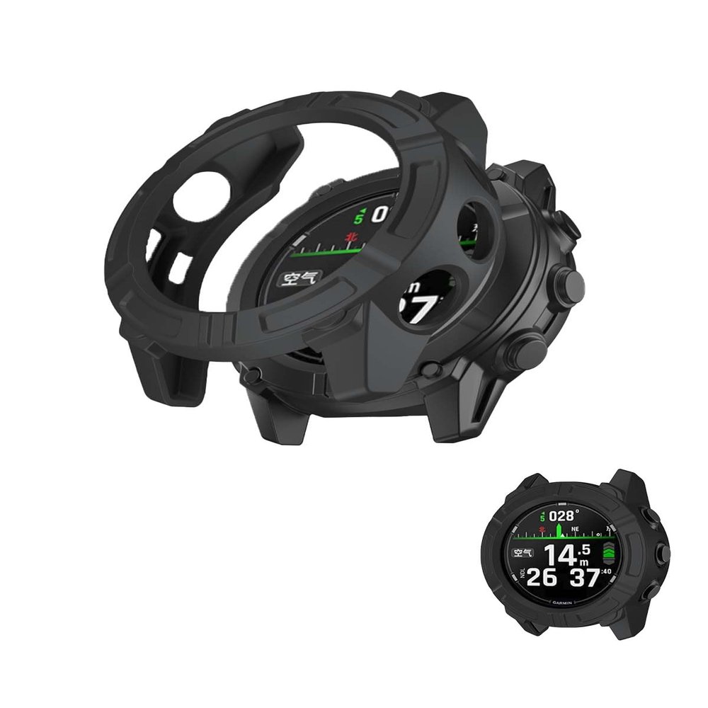 Case for Garmin Descent G2,NOUKAJU Smartwatch Cover TPU Material,Easy to Install,Drop-Proof,Soft,Protective Cover for Garmin Descent G2(Black)