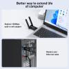 CY-SUZON AC1300 USB 3.0 WiFi Adapter for PC, Wireless Network Adapter for Desktop with 2.4GHz,2High Gain Antenna,Windows11/10/8/7/XP view 3
