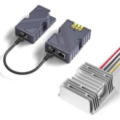 GigE PoE Injector 150W and Dishy Cable RJ45 Adapter 168W DC Step Up Converter ESD Protector for Network Connections