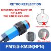 ZOZ03Y0 M18 Transparent Glass Detection Photocell Diffuse Reflect Feedback Photoelectric Sensor Proximity Switch Motion Detector(PM18S-RM3N) view 2