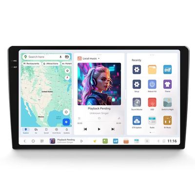 DUDUAUTO Car Radio Stereo for Chevy Silverado GMC Sierra 1999-2002-4GB RAM 64GB ROM, Biorunn Android DUDU4 9.5 Inch in-Cell Screen GPS Navi Car-Play Android Auto Touch Screen Head Unit Blue-Tooth DSP