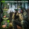 15x42 Binoculars for Adults High Powered - Occer HD Lightweight Travel Hunting Binoculars with Clear Low Light Vision for Bird Watching, Whale Watching, Camping Gifts for Men Women -Black view 4
