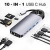 10-in-1 USB C Hub Docking Station with HDMI 4K & VGA Dual Monitor Adapter, 60W PD Charging, Gigabit Ethernet, 3USB 3.0 - Portable Laptop Dock for MacBook/Dell/HP/Lenovo/Surface Pro view 2