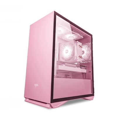 XLTFUC Mid-Tower Computer case ITX/M-ATX can Install 5 ARGB case Fans USB2.0-USB3.0-HD Audio, Tempered Glass Side Panel(Color 1)