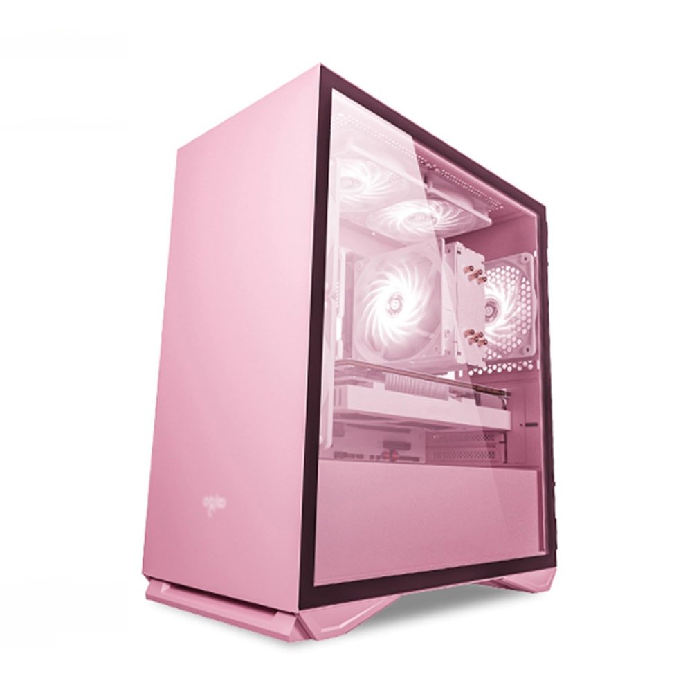 XLTFUC Mid-Tower Computer case ITX/M-ATX can Install 5 ARGB case Fans USB2.0-USB3.0-HD Audio, Tempered Glass Side Panel(Color 1)