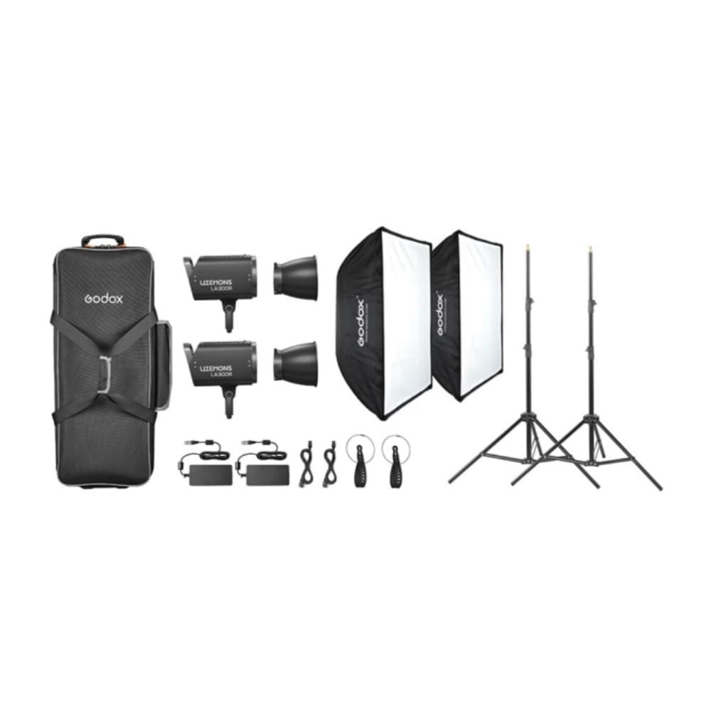 Godox Litemons LA300R RGB LED Video Light Kit with Smooth App Control and Bowens Mount Compatibility (Black)