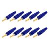 MECCANIXITY 10 Pcs 4mm Banana Plugs, 20A 9.5mm OD 53.8mm Length Speaker Wire Cable Plug Connectors, Banana Jack Connector for Speaker Wire Audio Cable, Blue view 1
