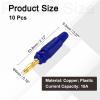 MECCANIXITY 10 Pcs 4mm Banana Plugs, 20A 9.5mm OD 53.8mm Length Speaker Wire Cable Plug Connectors, Banana Jack Connector for Speaker Wire Audio Cable, Blue view 2