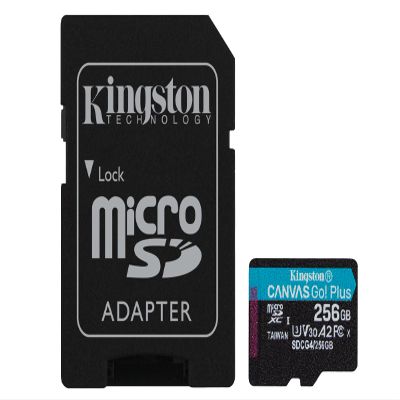 Kingston Canvas Go Plus 256GB microSD Card | Up to 200MB/s | Class 10, UHS-I, U3, V30, A2 | SDCG4/256GB