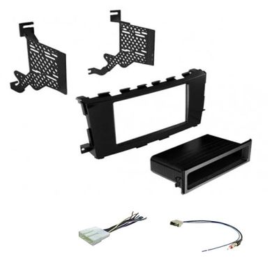 Single Din Charcoal Gray Car Stereo Install Dash Kit, Wire Harness, and AM/FM Radio Antenna Adapter -Made for Nissan: 2013 Altima Sedan Only, 2014 2015 2016 2017 2018 Altima