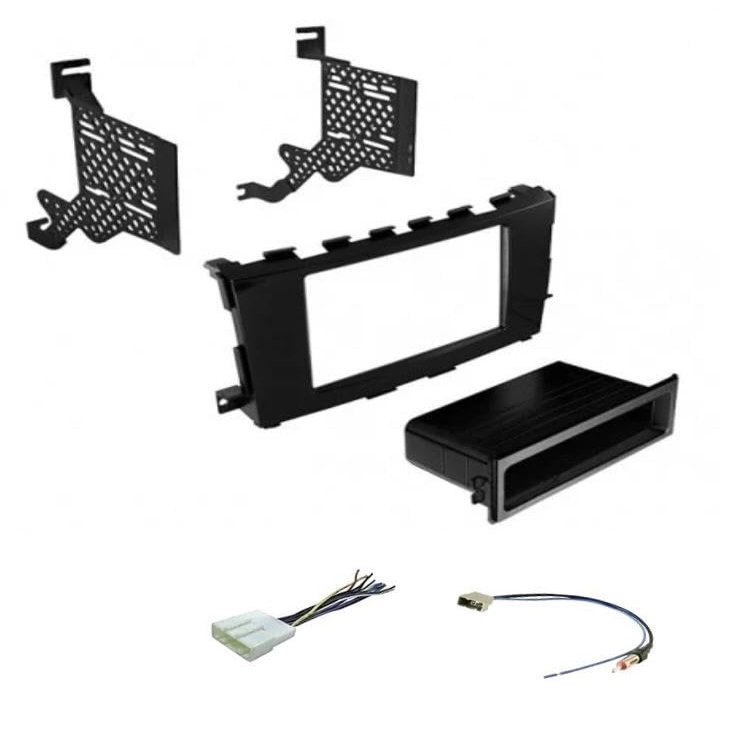 Single Din Charcoal Gray Car Stereo Install Dash Kit, Wire Harness, and AM/FM Radio Antenna Adapter -Made for Nissan: 2013 Altima Sedan Only, 2014 2015 2016 2017 2018 Altima