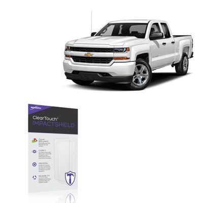 BoxWave Screen Protector Compatible with Chevrolet 2017 Silverado 1500 Display (4.2 in) - ClearTouch ImpactShield (2-Pack), Impenetrable Screen Protector Flexible Film