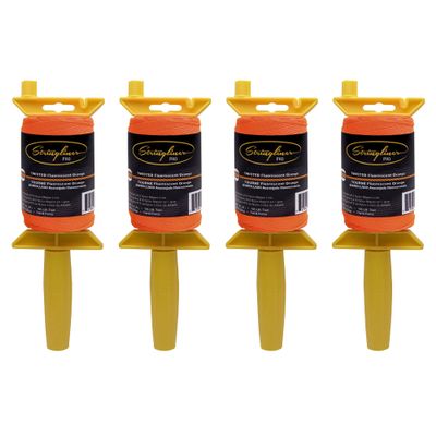 Stringliner 25406 Pro Masons Line Reels  1/2 Lb. Stringliner PRO TWISTED FL ORANGE 540'. (4 Pack)