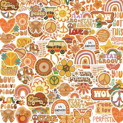 100Pcs Vintage Aesthetic Stickers, Vinyl Waterproof Water Bottle Sticker for Adults Teens Laptop Phone Computer Suitcases Inspirational Boho