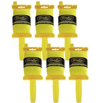 Stringliner 11150 Original Masons Line Reels  100. Stringliner Original BRAIDED YELLOW 100'. (6 Pack)