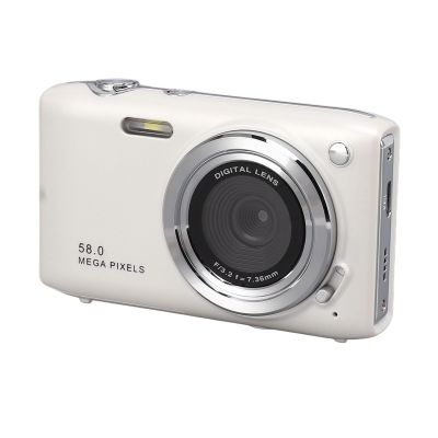 4K Digital Camera, HD 58MP 16X Digital Zoom Autofocus Point and Shoot Camera Small Color Screen 2.88 Inch Portable Vlog Camera with Fill Light for Teens (White)